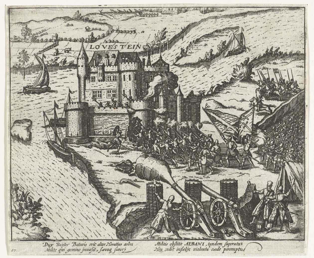 Hrad Loevestein dobytý Hermanem de Ruiterem, 1570 od Anonymous
