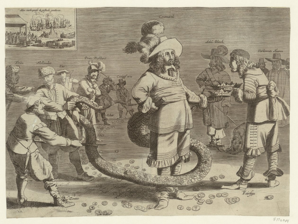 Cartoon of Cromwell jako ohavný Tailman, 1652 od Anonymous