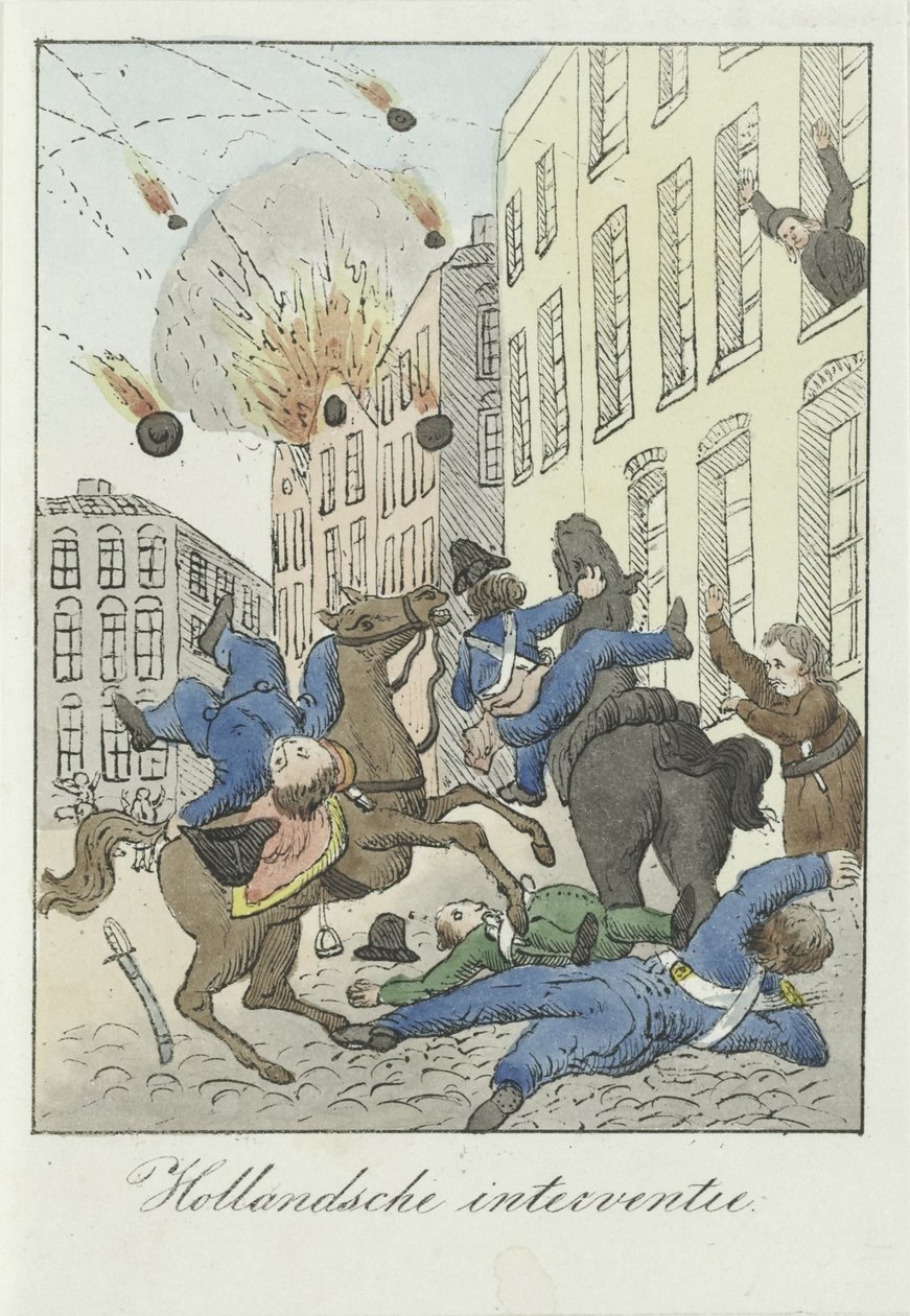 Karikatura nizozemské intervence, 1831 Nizozemská intervence (název na objektu) od Anonymous