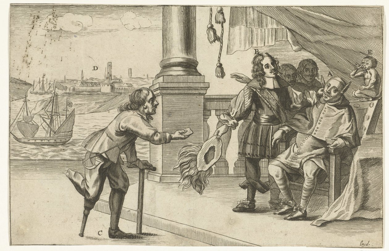 Karikatura neúspěšného útoku na Ostende, 1658 Dialog Ostenden (název na objektu) od Anonymous