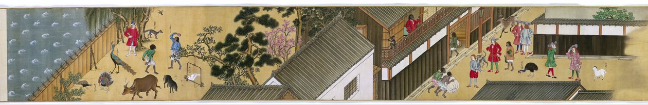 te t rading po st a t dejima Makimono Nagasaki od Anonymous