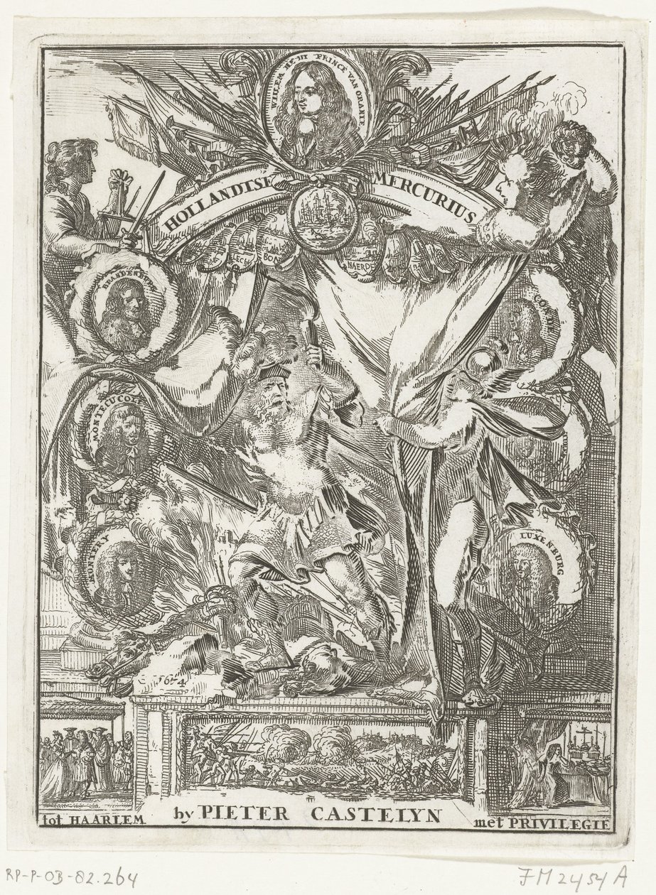Titulní strana holandského Merkuru z roku 1673 (titul na předmětu) od Anonymous