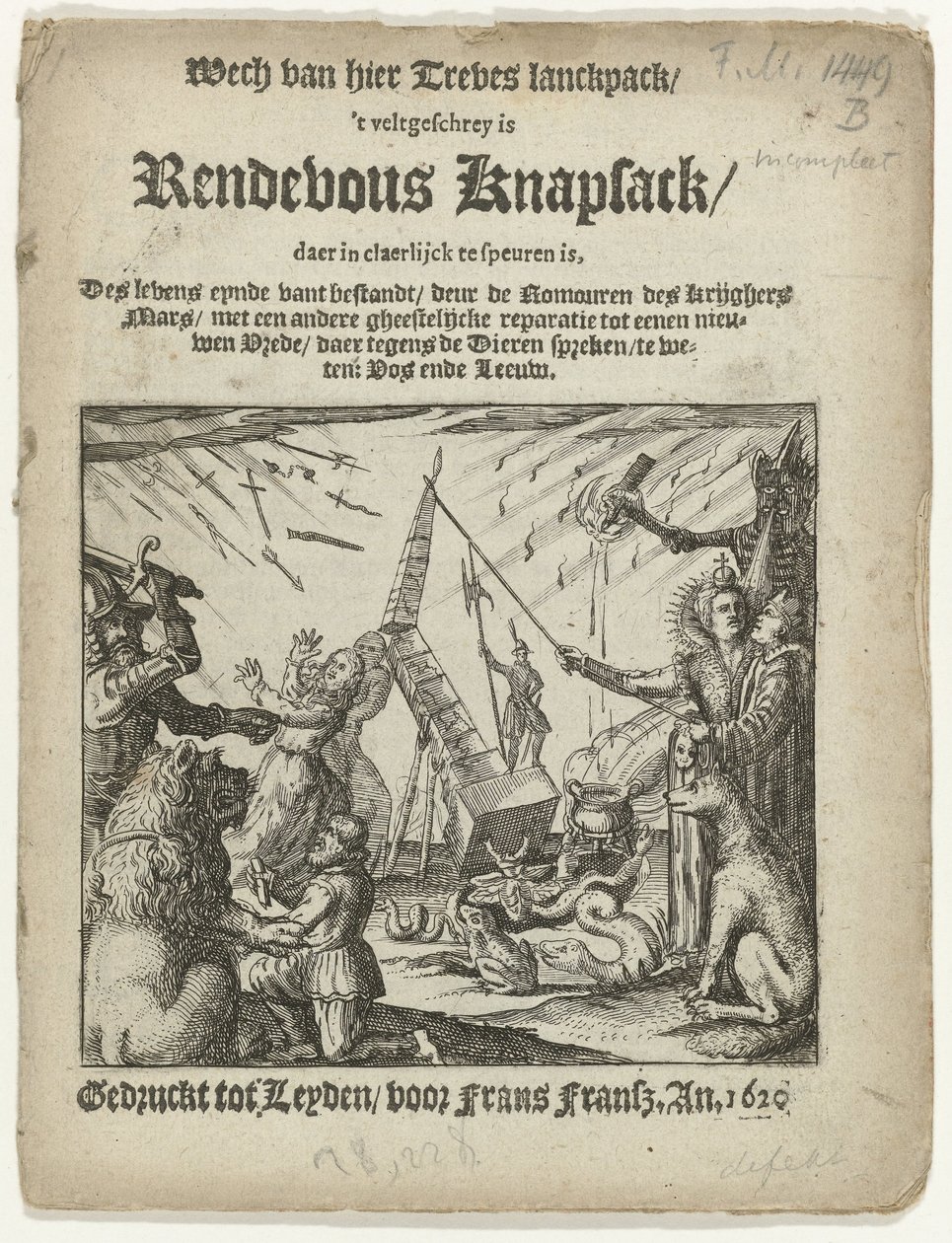 Titulní strana brožury: Rendevous Knapsack, 1620 od Anonymous