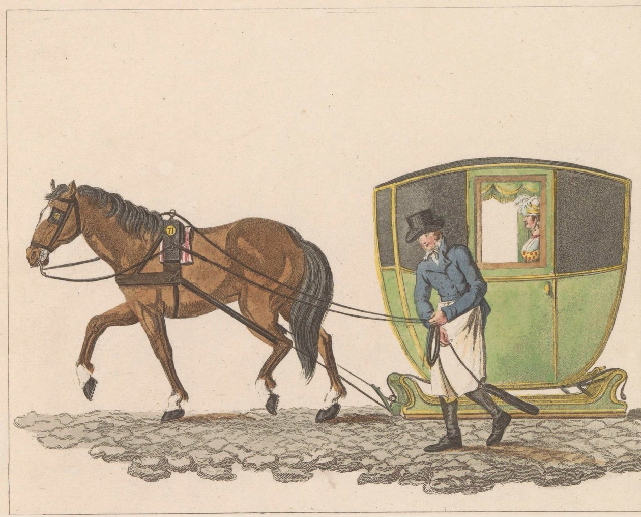 Toesslede, 1810-1825 Pronajaté sáně, konzervované pod jménem Sleede nebo Slee (název na předmětu) od Anonymous