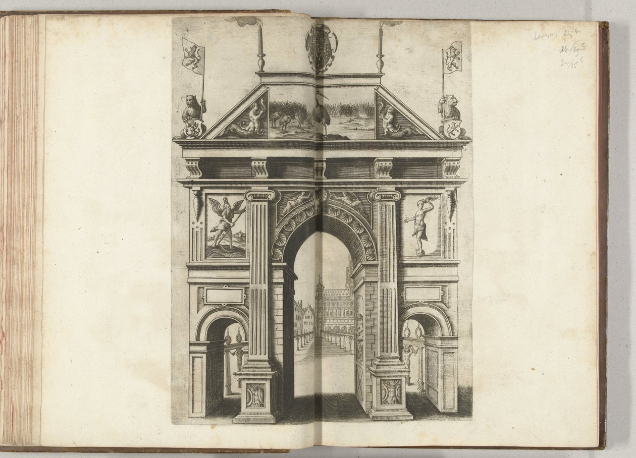 Triumfální brána s jeřábem, 1594 od Anonymous