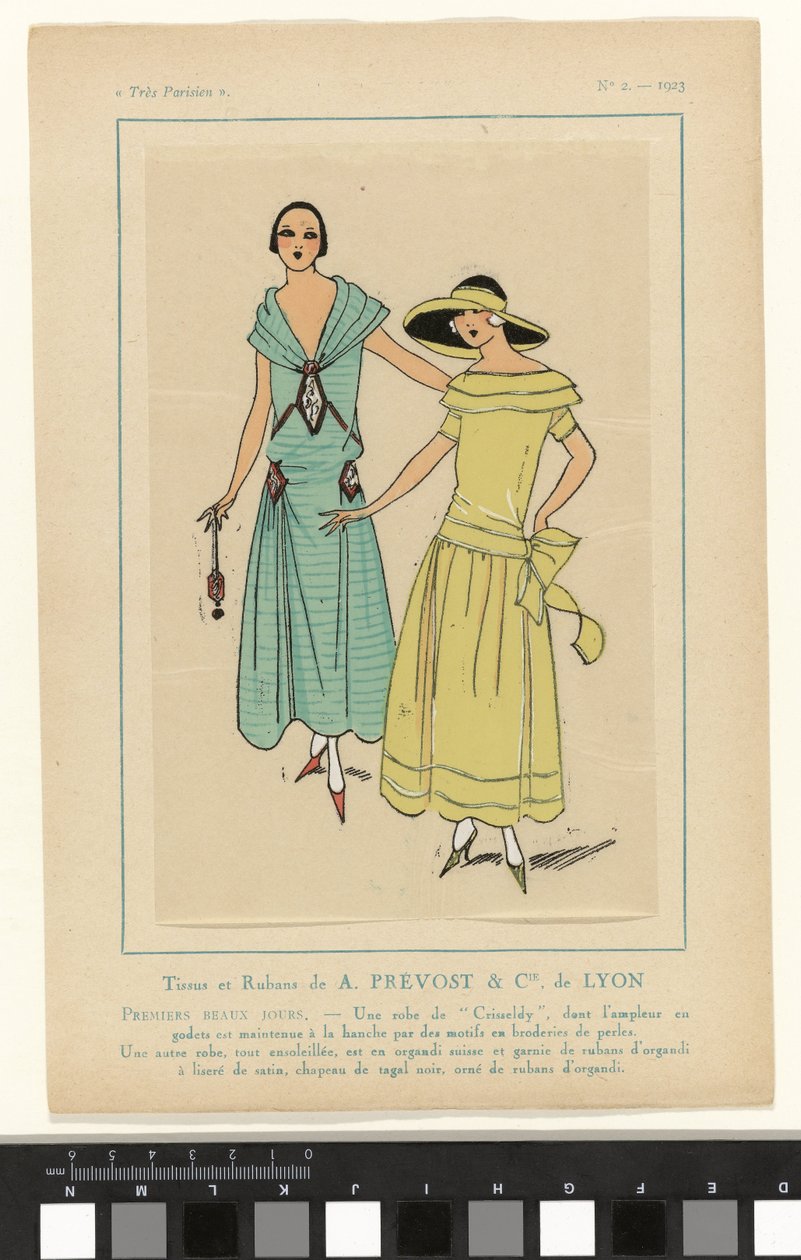 Velmi pařížský, 1923, č. 2: Látky a stuhy A. PRÉVOST & Cie. z Lyonu... od Anonymous