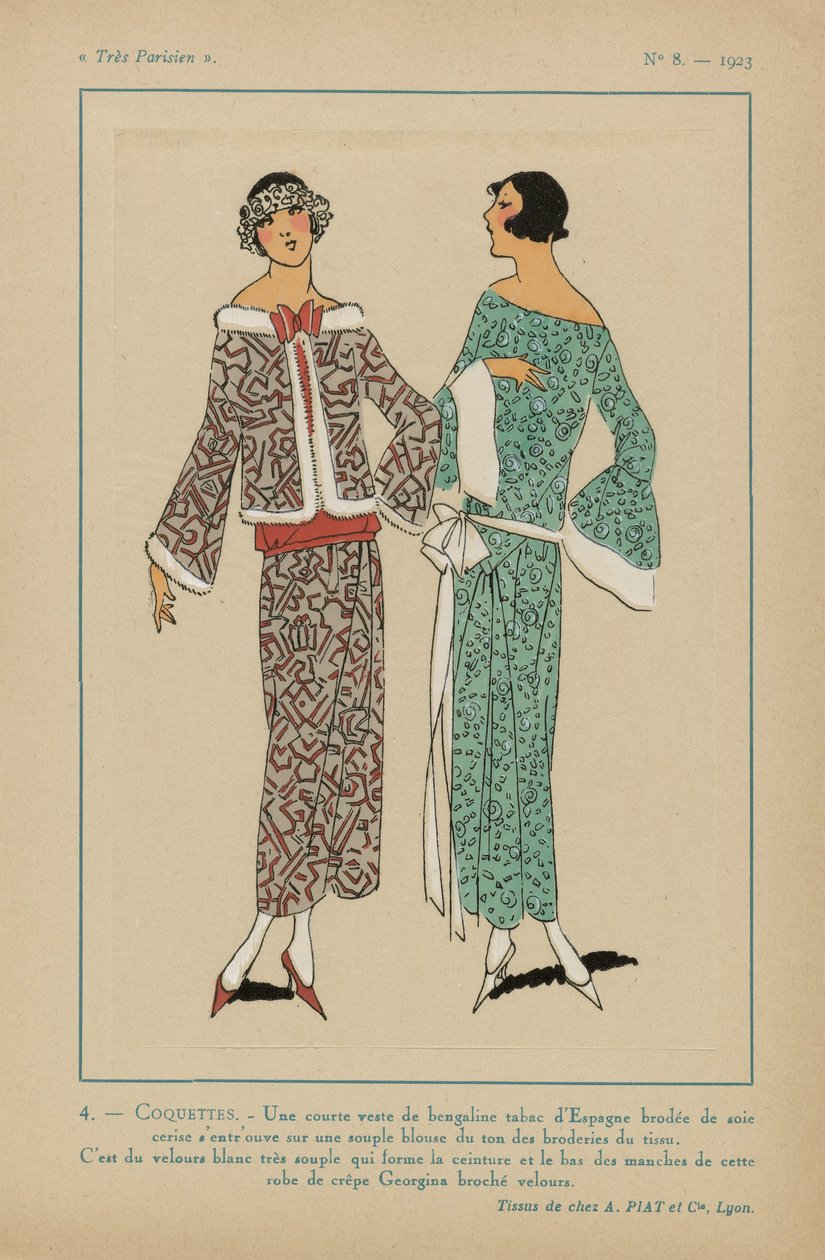 Velmi pařížský, 1923, č. 8: 4. - KOKETY. / Krátká bunda... od Anonymous