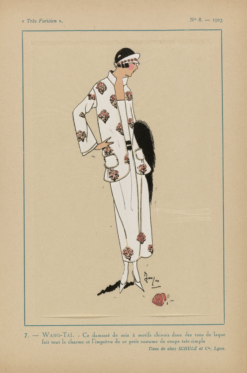 Velmi pařížský, 1923, č. 8: 7.- WANG-TAÏ. - Tento hedvábný damašek... od Anonymous