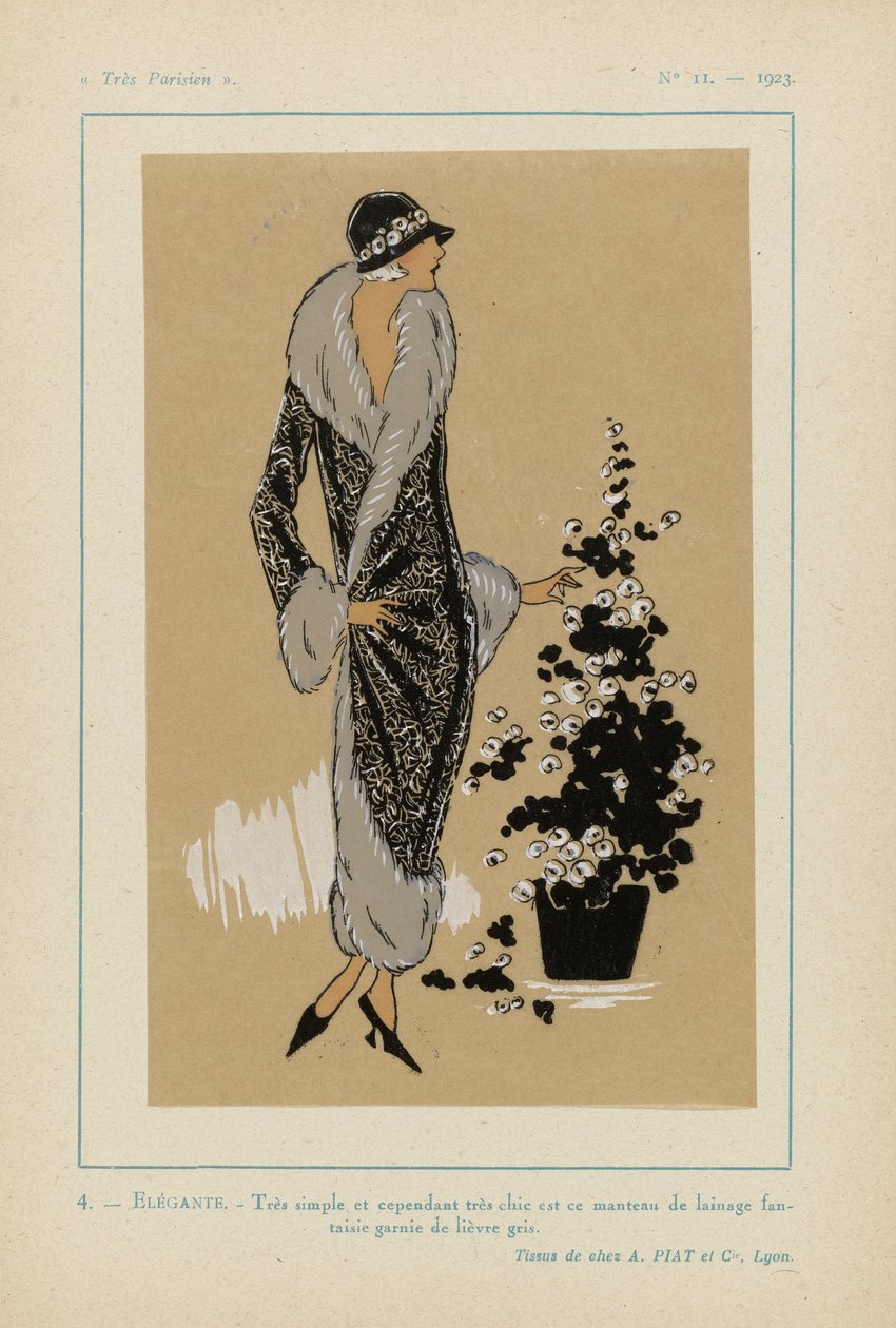 Velmi pařížský. Móda, elegance, elegance Velmi pařížský, 1923, č. 11: 4. - ELEGANTNÍ. - Velmi jednoduché a přitom velmi šik... od Anonymous