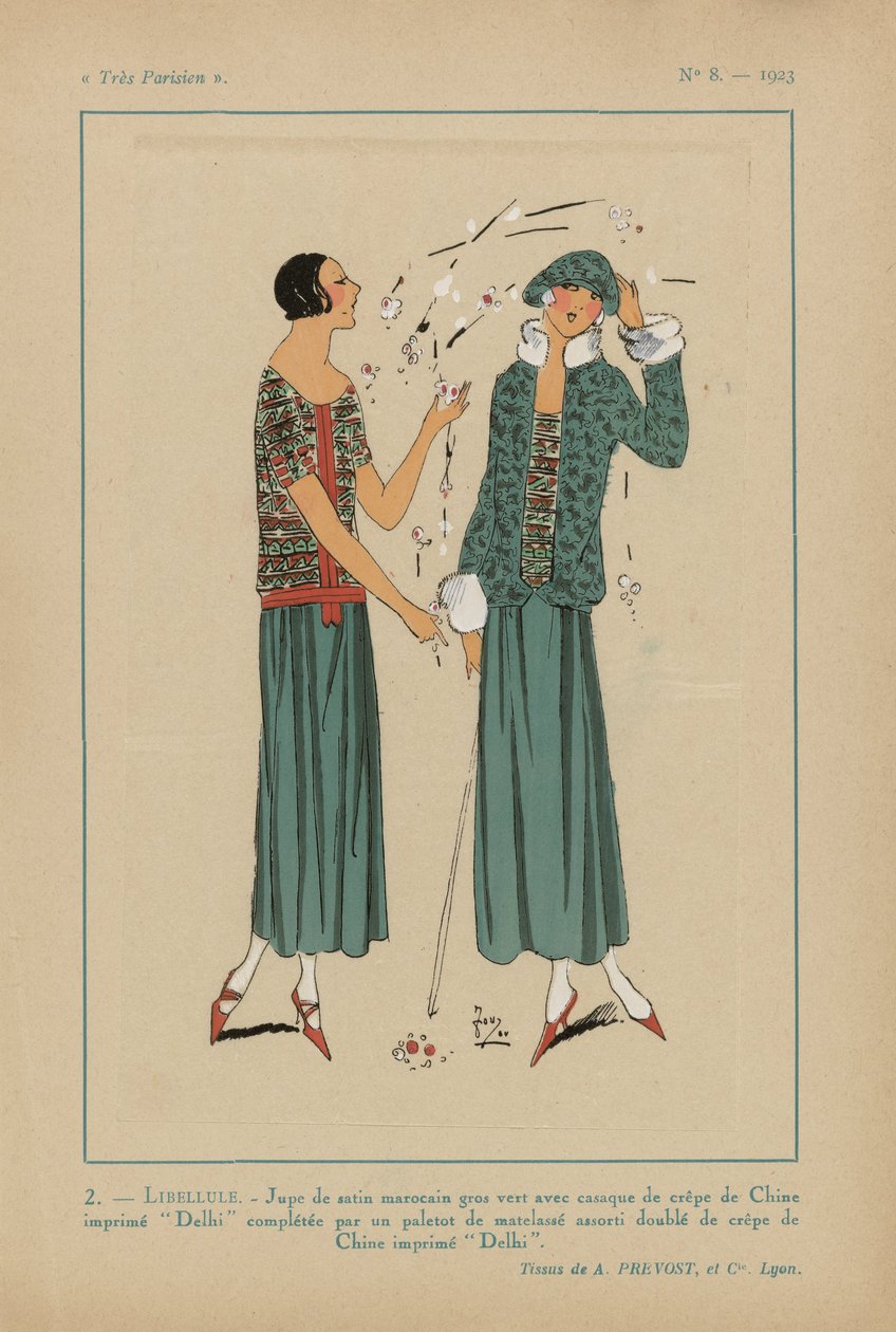 Velmi pařížský. Móda, elegance, elegance Velmi pařížský, 1923, č. 8: 2.- VÁŽKA. / Marocká saténová sukně... od Anonymous
