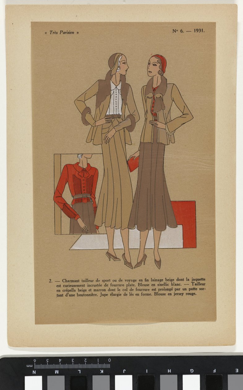 Velmi pařížský. Móda, elegance, elegance Velmi pařížský, 1931, č. 6: 2. - Okouzlující sportovní oblek... od Anonymous