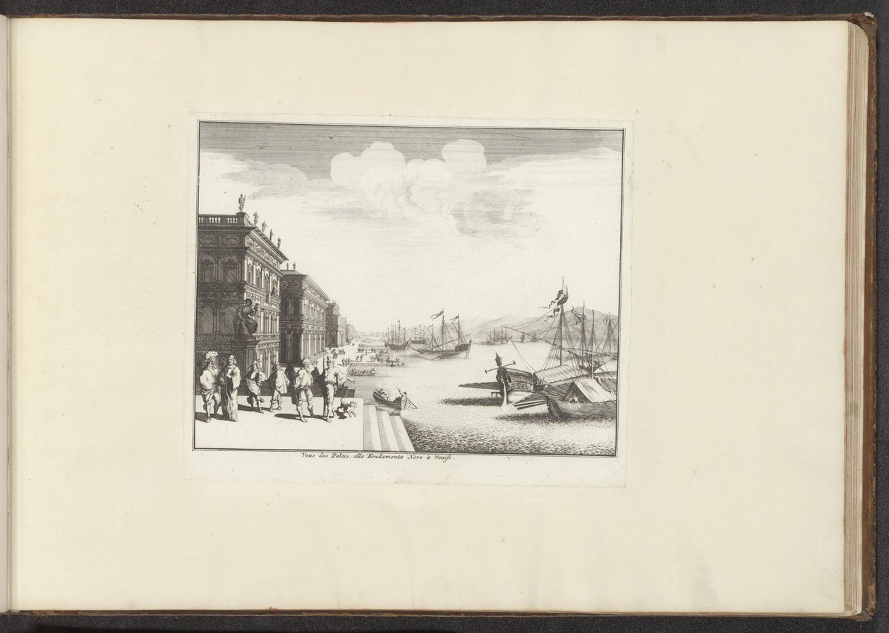 Benátské paláce na vodě Vue des Palais, alle Fondamente Nove à Venise (název na objektu) Paláce a památky v Benátkách, Livornu, Neapoli a Římě (název série) od Anonymous