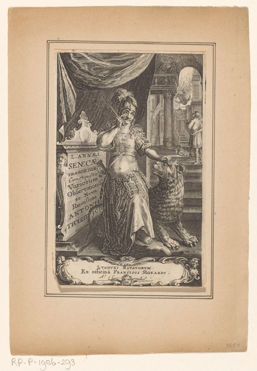 Vrouw potkal leeuwa Název: Lucius Annaeus Seneca a Antonius Thysius, L. Annaei Senecae tragoediae, 1651 od Anonymous