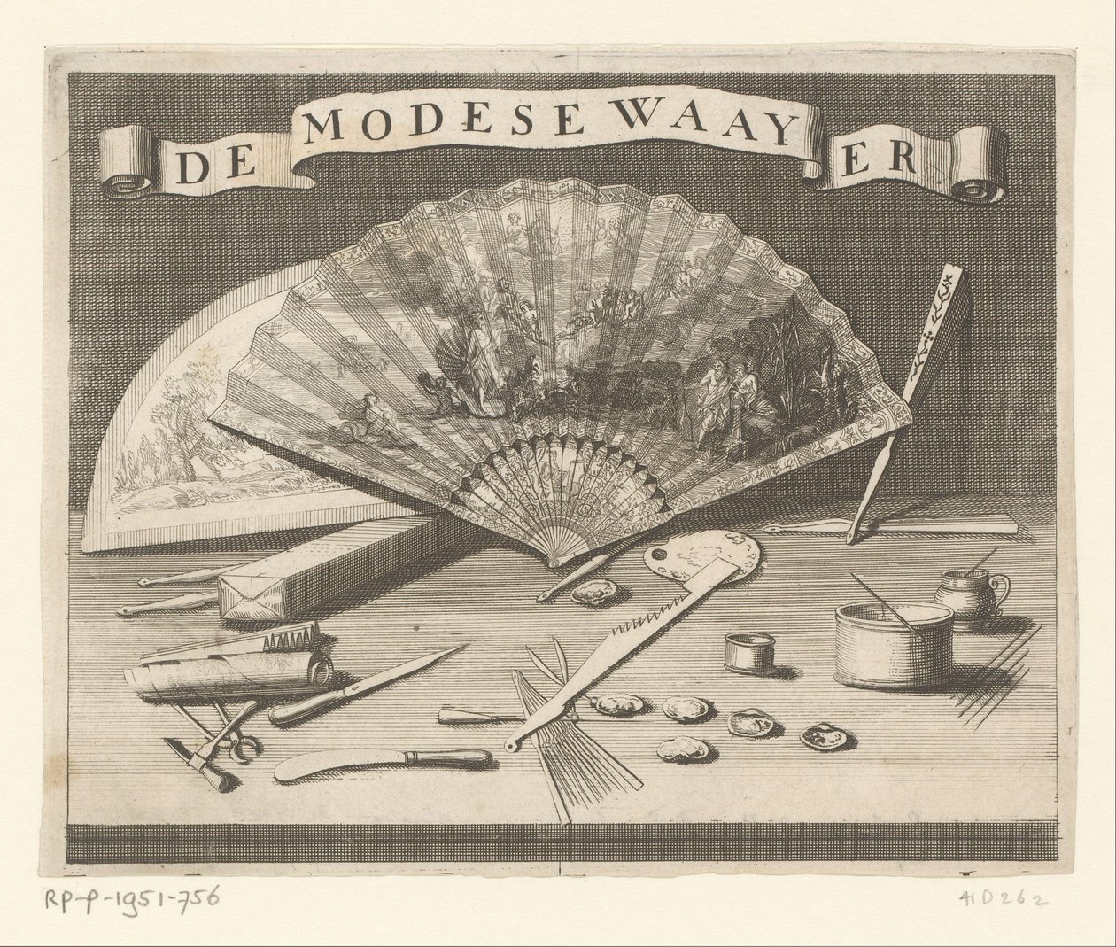 Ventilátor a nástroje na výrobu ventilátoru The Fashionable Waayer (název na objektu) od Anonymous