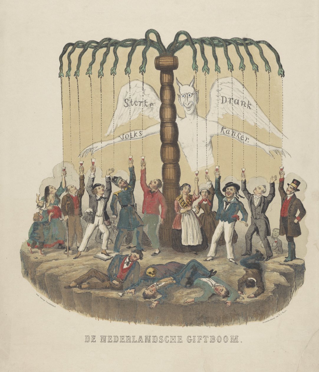 Varování proti nadměrnému pití, 1867-1868 The Dutch Gift Tree (titul na předmětu) od Anonymous