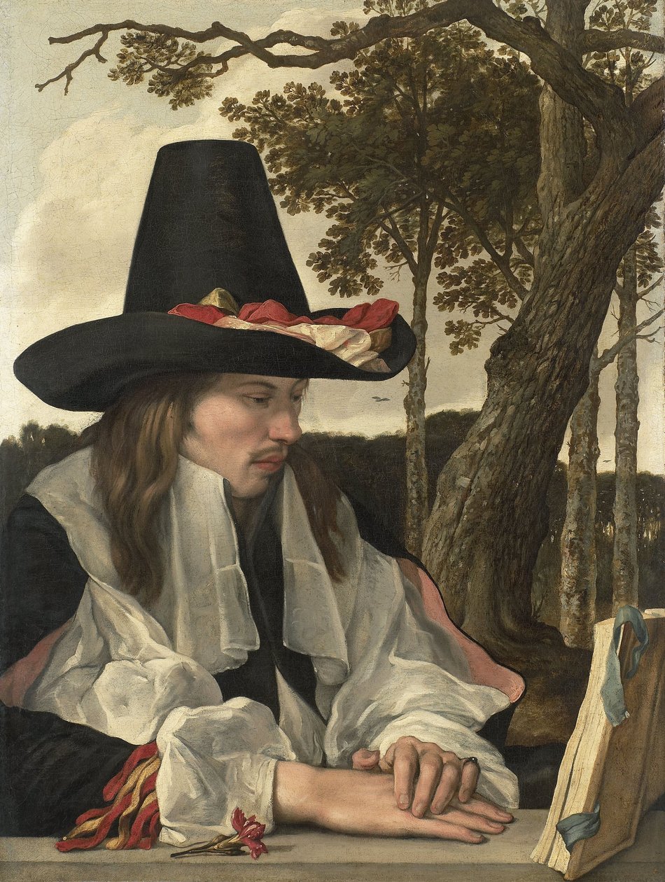 A Man Reading, cca 1660 (olej na plátně) od Anonymous Anonymous