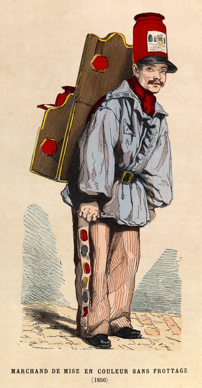 Obchodník s barvami bez tření v Paříži v roce 1850 - soukromá sbírka od Anonymous Anonymous