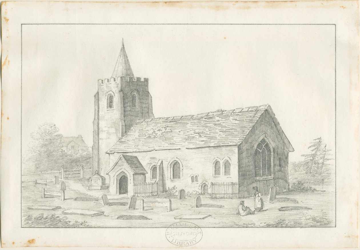 Acton Trussell Church: kresba tužkou, nd [?19. století] (kresba) od Anonymous Anonymous