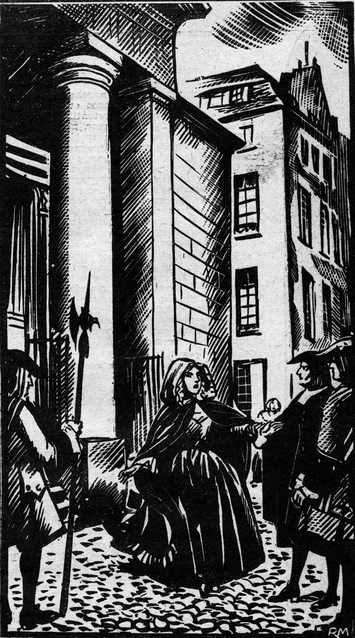 Aféra jedů za krále Ludvíka XIV. v letech 1672 až 1692: zatčení Catherine Deshayes, manželky Monvoisin a přezdívané La Voisin (1640-1680) Gabrielem Nicolasem de La Reynie. Ilustrace převzata z „“Le petit journal illustrious““ 1931 od Anonymous Anonymous