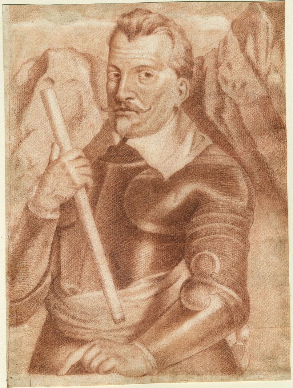 Albrecht z Valdštejna (ou Valdštejna) (1583-1634) - Albrecht z Valdštejna (1583-1634) - Anonym - 1630 - Sangvinik na papíře - 28,2x21 - Soukromá sbírka od Anonymous Anonymous