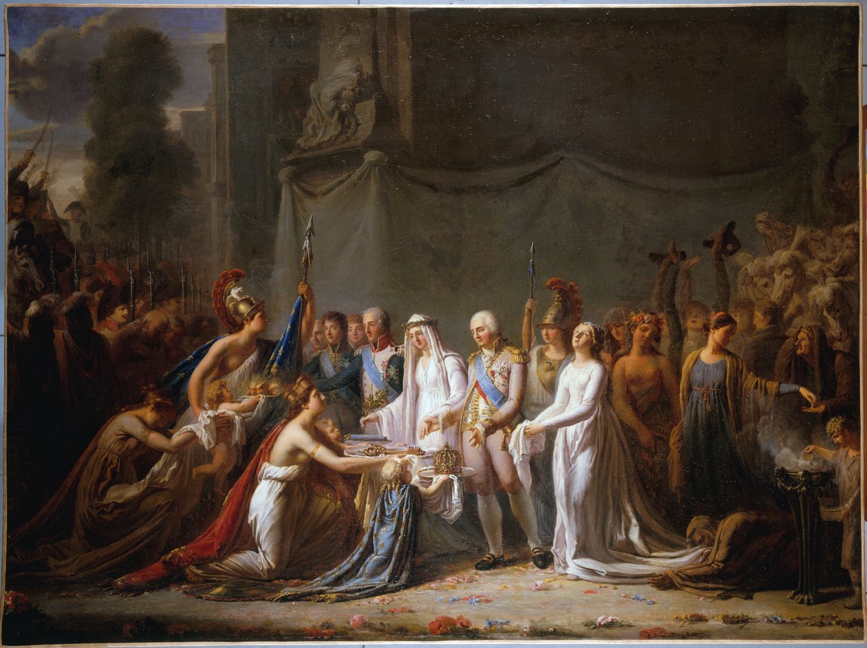 Alegorie vjezdu Ludvíka XVIII do Paříže 3. května 1814 (olej na plátně) od Anonymous Anonymous