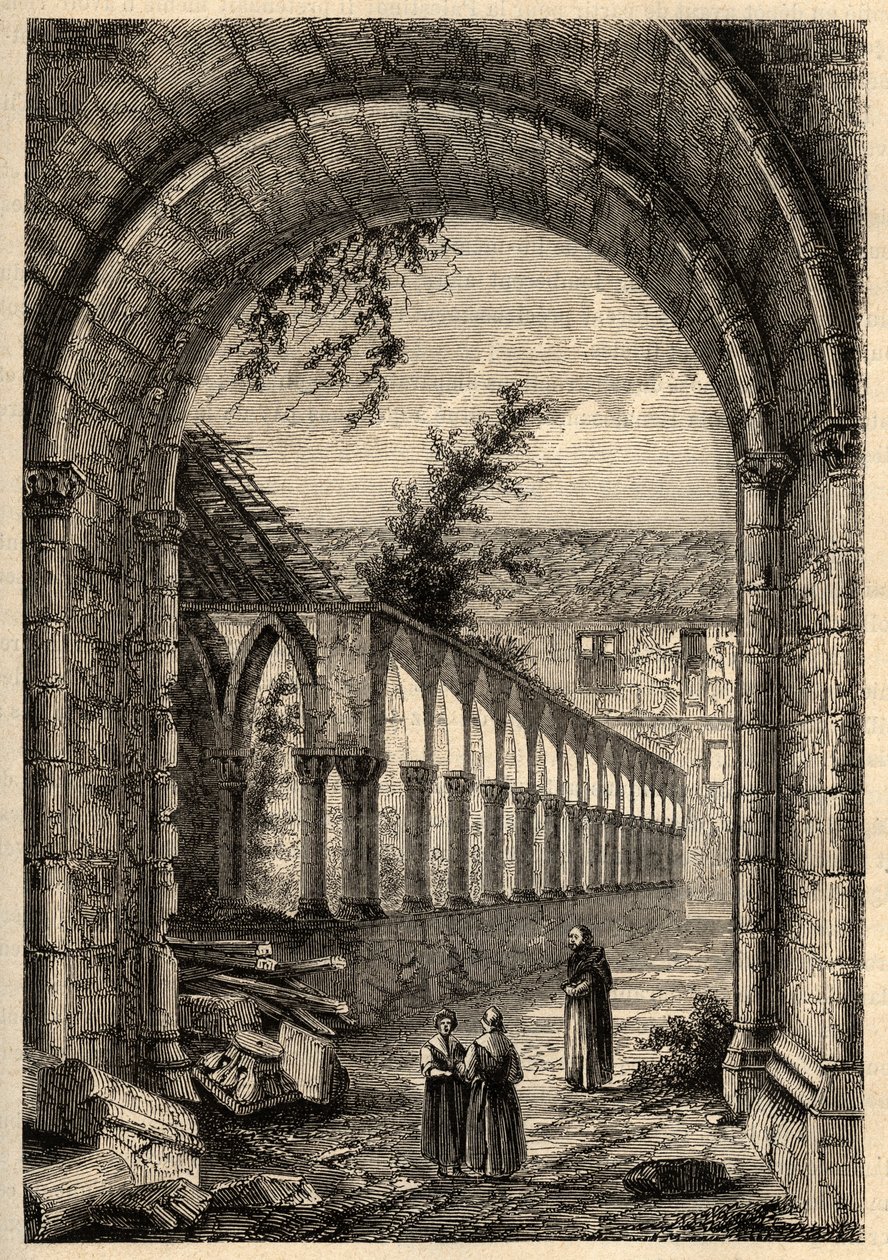 Bývalý klášter kláštera Cordeliers nebo Saint-Francois de Quimper (Finistere) - - rytina „“ PATRIE“ - PECTURESSE POPIS FRANCIE V 6 SVAZCH LUCIEN HUARD - konec 19. století od Anonymous Anonymous