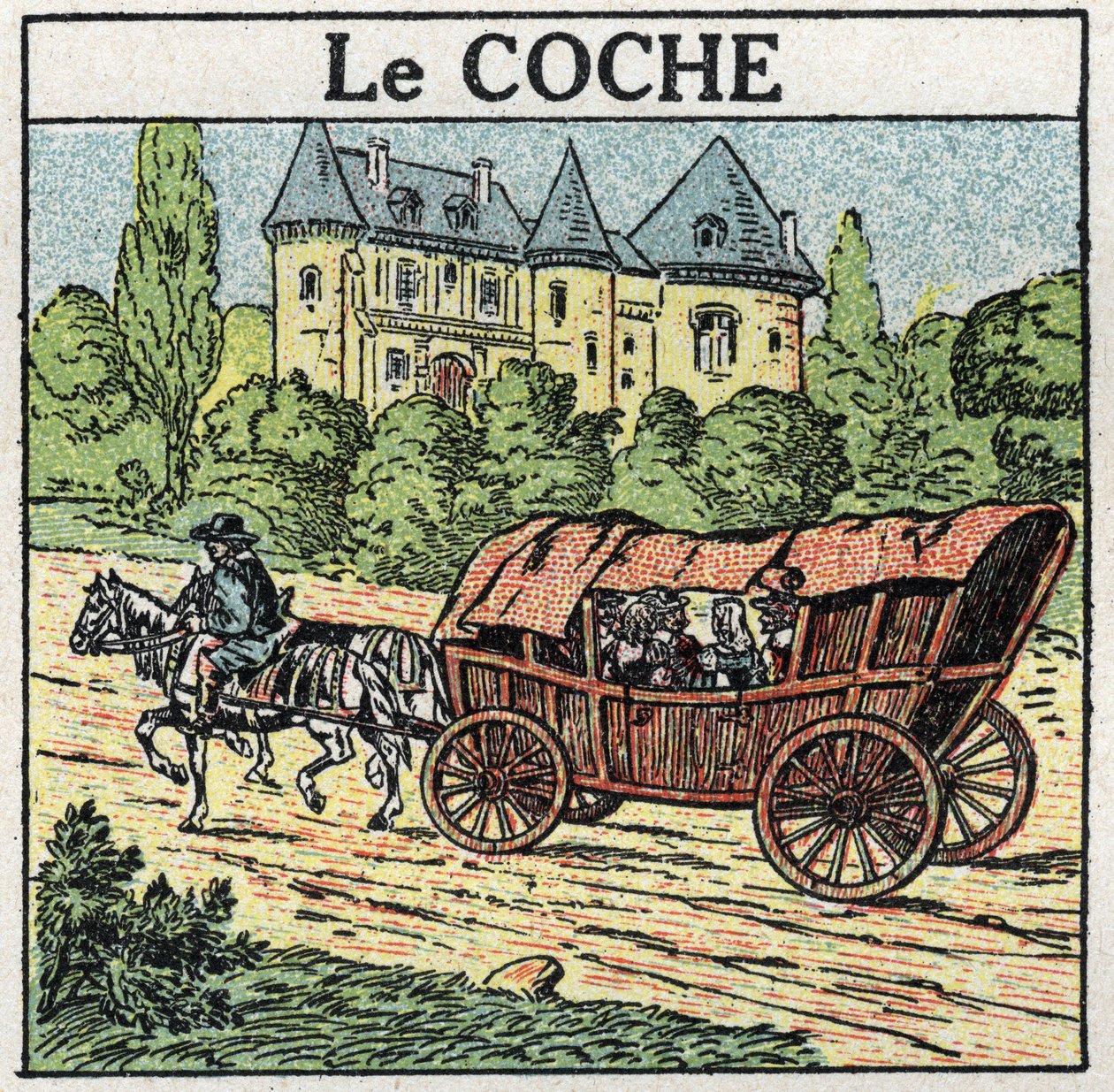 Zvířecí trakce: klíště. Anonymní ilustrace z roku 1925. Soukromá sbírka. od Anonymous Anonymous