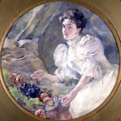 Uspořádání ovoce, c.1885 (tondo) od Anonymous Anonymous