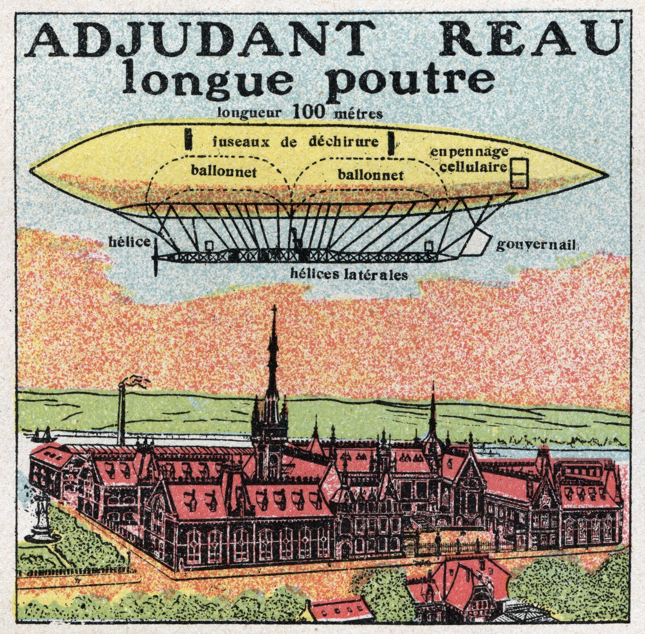 Balóny: Adjutant Reau (práporčík-Reau) na začátku 20. století. Anonymní ilustrace z roku 1925. Soukromá sbírka. od Anonymous Anonymous
