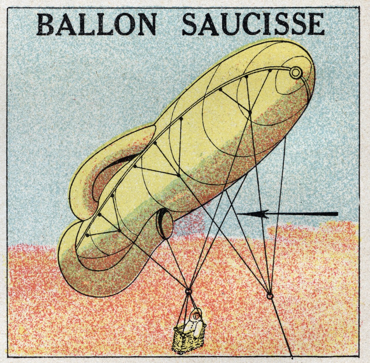 Balónky: balónová klobása. Anonymní ilustrace z roku 1925. Soukromá sbírka. od Anonymous Anonymous