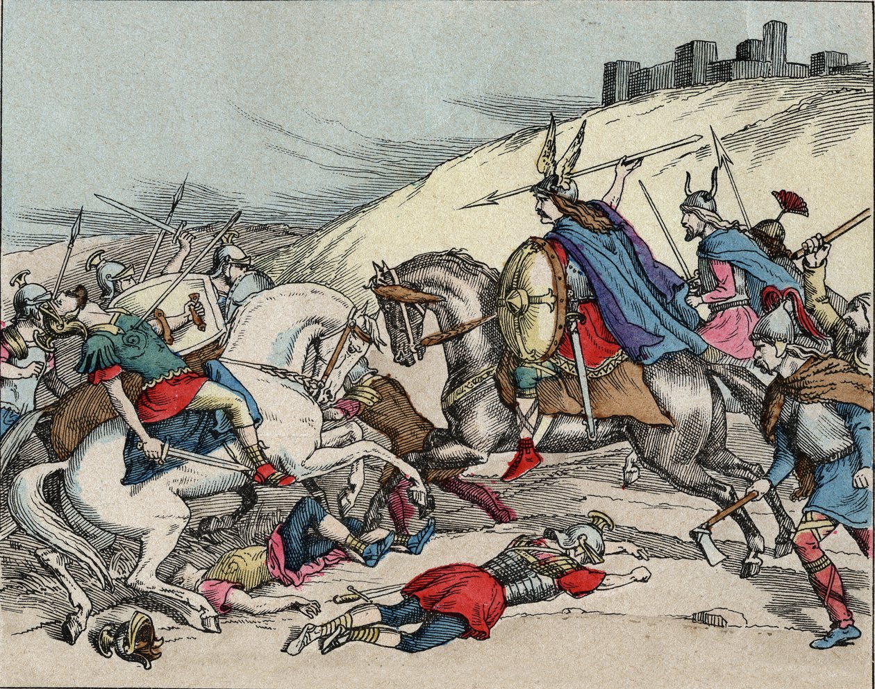 Bitva u Gergovia - Vercingetorix v bitvě u Gergovia (52 př.nl) během galské války - od Anonymous Anonymous