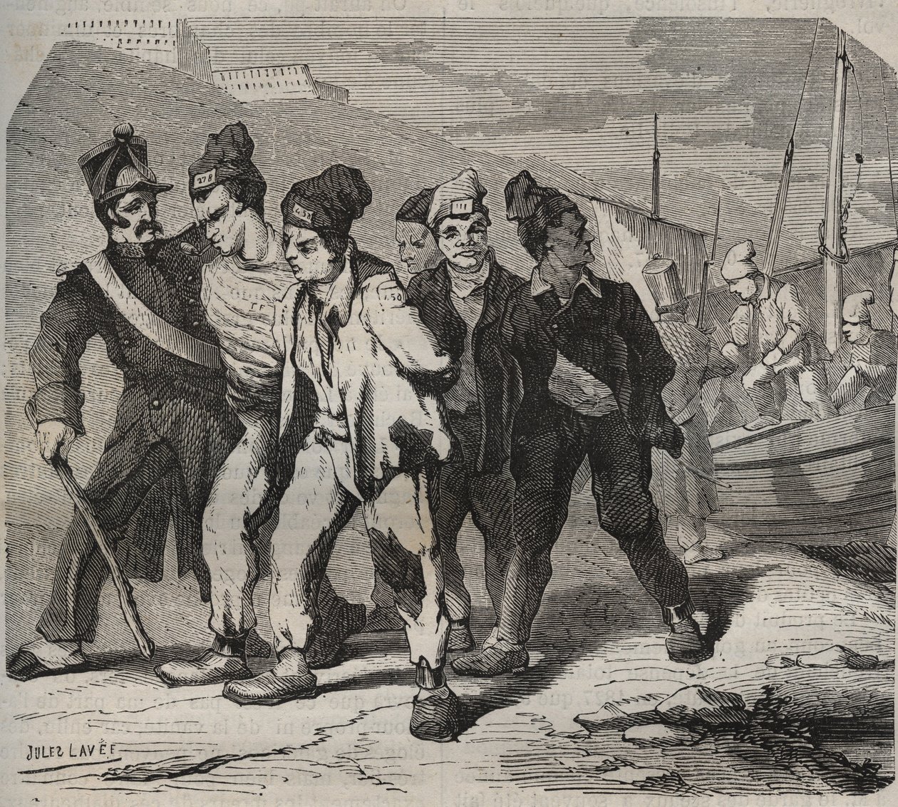 Belle-Ile-en-Mer (krásný ostrov na moři) v 19. století. Rytina do „Historie věznic od jejich vzniku po současnost““ (1877) od Pierra Zacconeho (1817-1895) (Colonia Penale - Trestná kolonie) od Anonymous Anonymous
