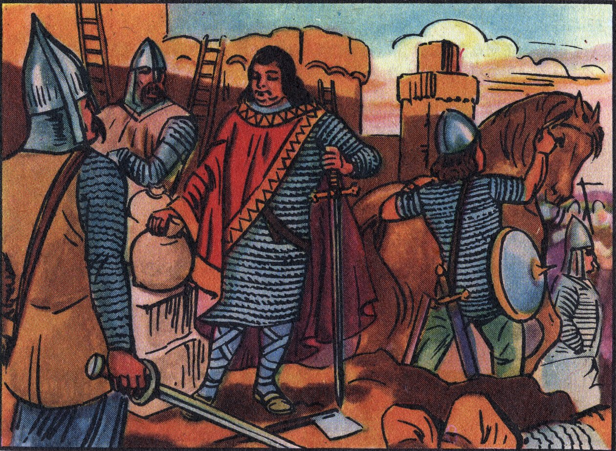 Karel řekl „Gros“, karolínská dynastie, získaná zpět v letech 884 až 887. Neodvážil se zaútočit na Normany, kteří obléhali Paříž, koupil od nich mír. Anonymní ilustrace v “” Collection des souverains et chefs d