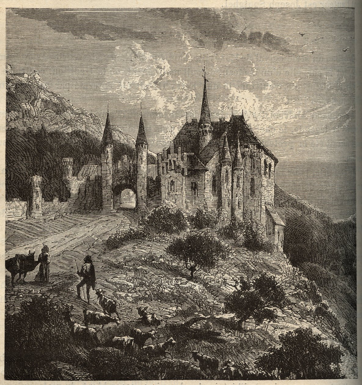 Chateau du Montet - Vandoeuvre-les-Nancy - Lorraine - rytina „“ PATRIE“ - PECTUREQUIREQUE POPIS FRANCIE V 6 SVAZTECH LUCIEN HUARD - konec 19. stol. od Anonymous Anonymous