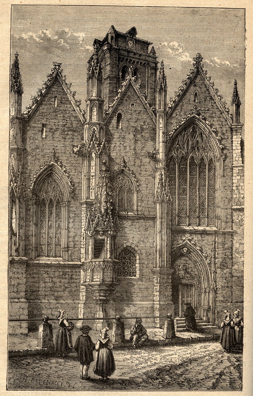 Kostel Notre-Dame (Notre Dame) ze skla - Sklo (Ille-et-Vilaine) - rytina „“ PATRIE“ - PACUREQUIREQUE POPIS FRANCIE V 6 SVAZTECH LUCIEN HUARD - konec 19. stol. od Anonymous Anonymous