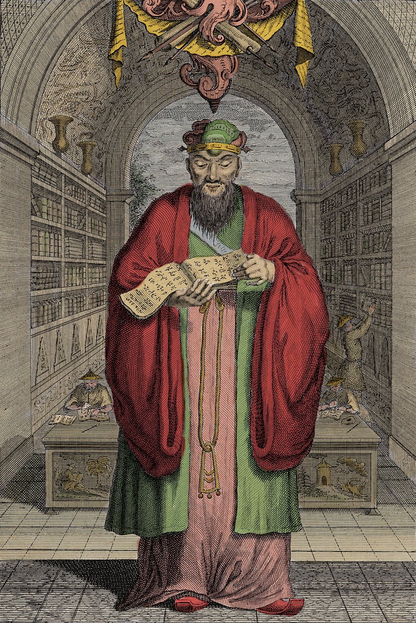 Konfucius (551-479) př. Kr. rytina - Konfucius (nebo Kong Fu Zi nebo KongZi) (551-479 př.nl). od Anonymous Anonymous