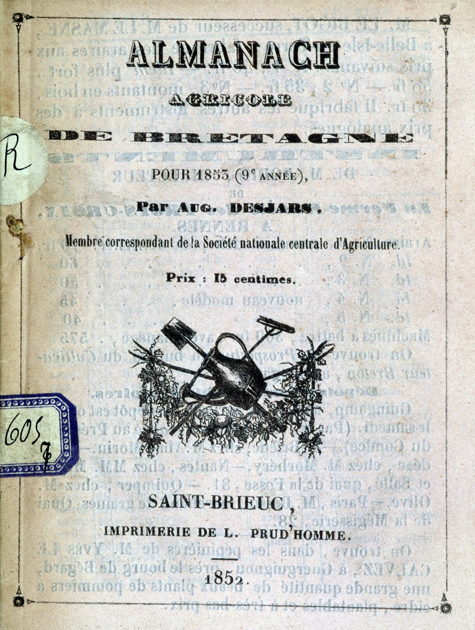 Obálka Almanachu Agricole de Bretagne od Anonymous Anonymous
