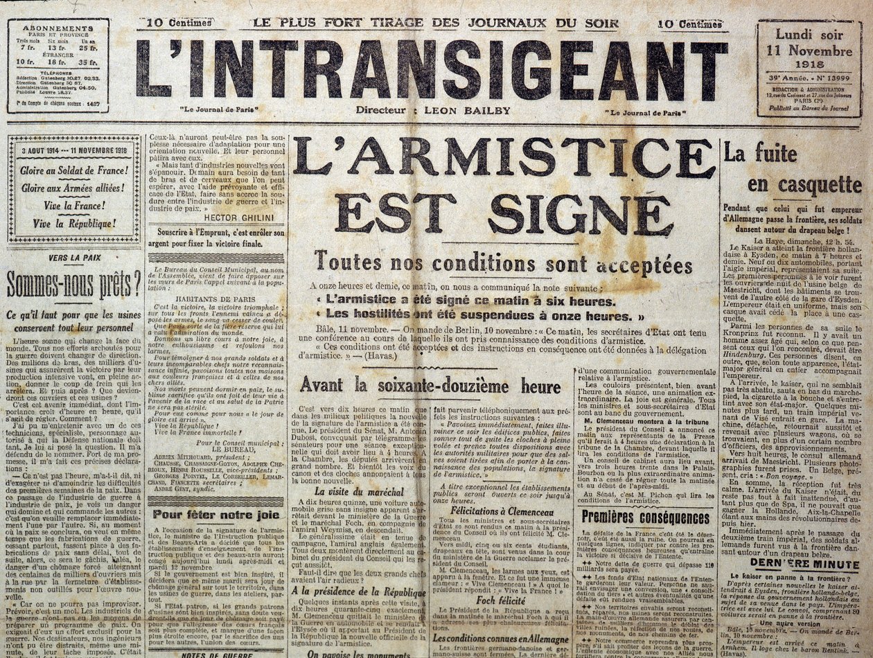 Detail 25989: Jeden z „“ Neústupný“““ z 11. 11. 1918 oznamující „“ příměří je podepsáno““ od Anonymous Anonymous