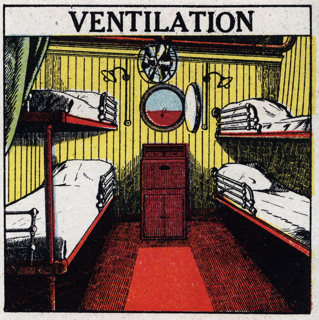 Domácí využití elektřiny: větrání. Anonymní ilustrace z roku 1925. Soukromá sbírka. od Anonymous Anonymous