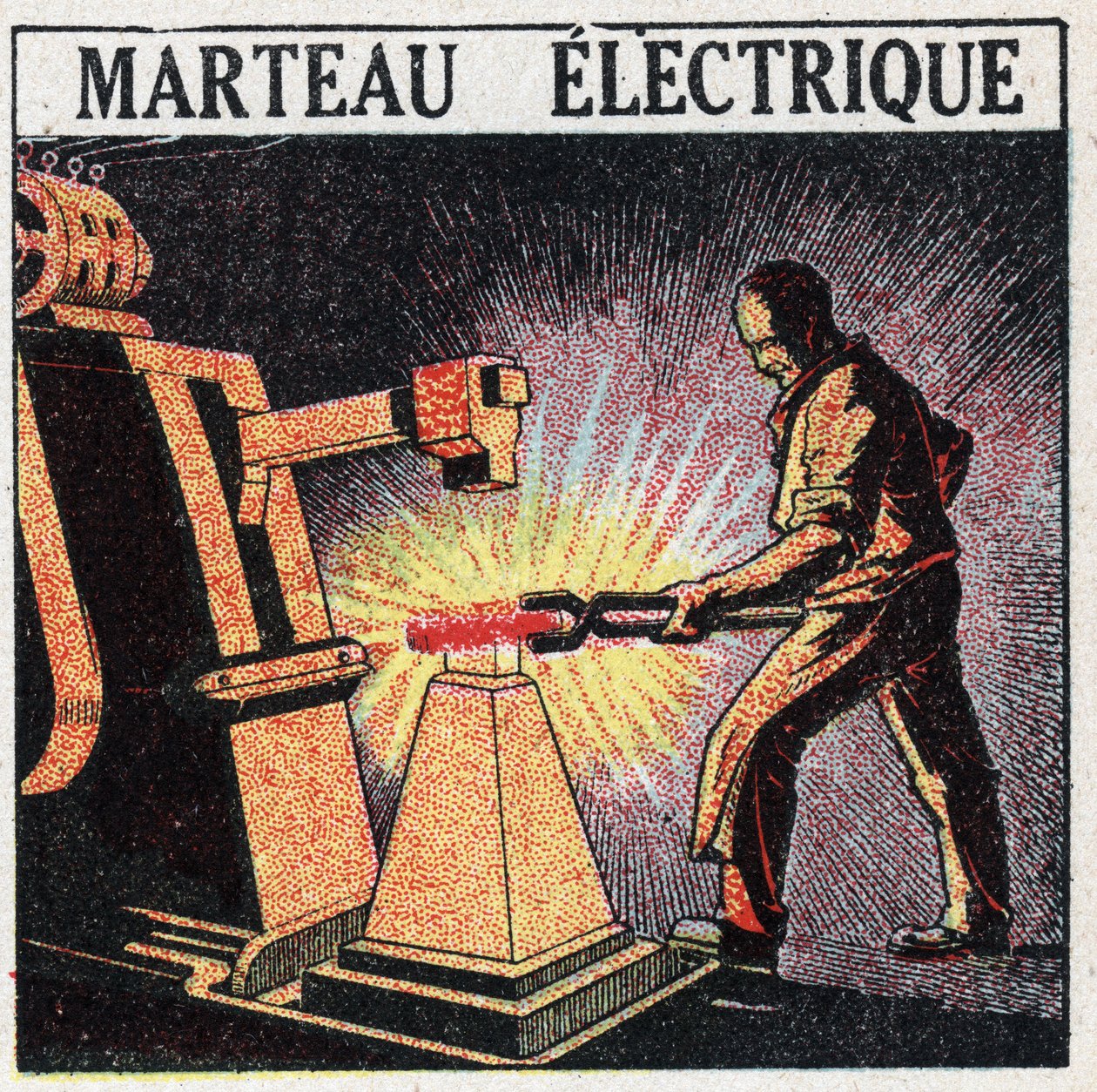 Elektrické nářadí: elektrické kladivo. Anonymní ilustrace z roku 1925. Soukromá sbírka. od Anonymous Anonymous