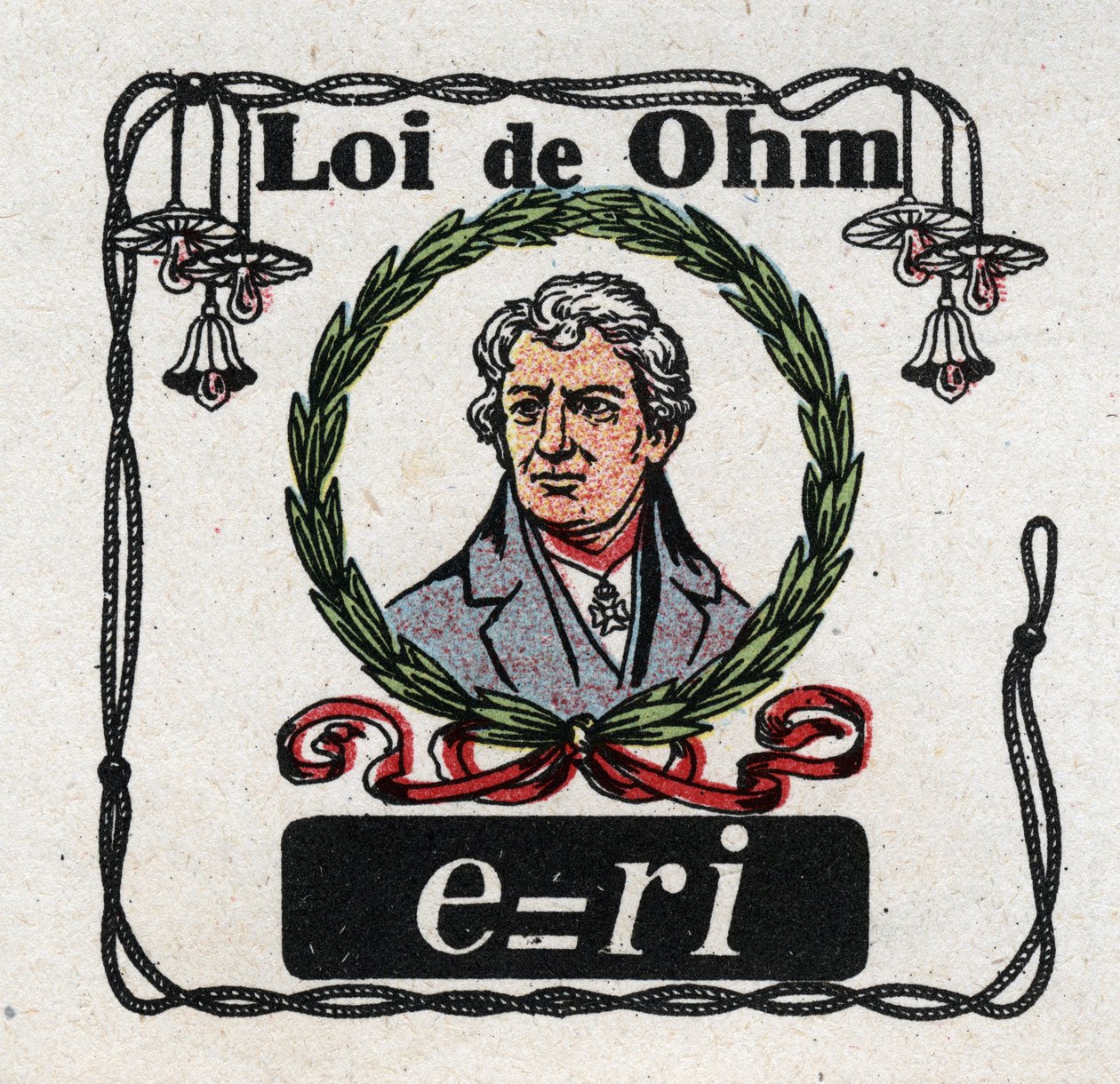 Elektrické jednotky: Ohmův zákon od fyzika George Simona Ohma (1787-1854). Anonymní ilustrace z roku 1925. Soukromá sbírka. od Anonymous Anonymous