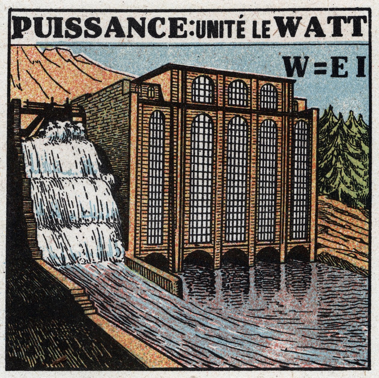 Elektrické jednotky: Watt pro měření elektrické energie. Anonymní ilustrace z roku 1925. Soukromá sbírka. od Anonymous Anonymous