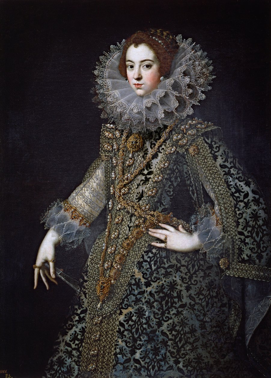Elisabeth de France, nazývaná také Elisabeth de Bourbon - Portrét Alžběty Francouzské (1602-1644), královna choť Španělska od Anonymous, c. 1620 - Olej na plátně od Anonymous Anonymous