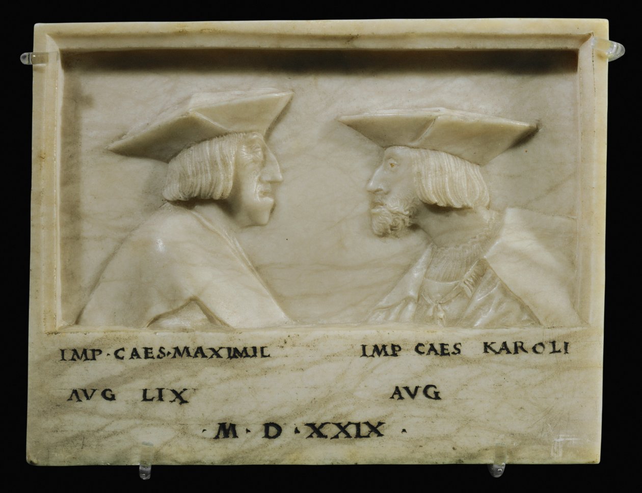 Císař Maxmilián I. a jeho vnuk císař Karel V. ... (alabastr) od Anonymous Anonymous