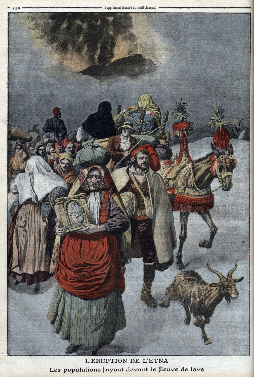 Erupce Etny, ilustrace z 