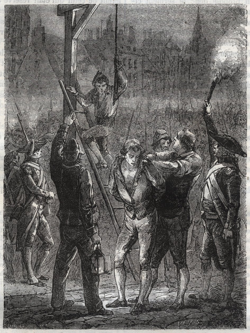 Poprava Thomase de Mahy (1744-1790), markýze de Favras - Paříž, 19. února od Anonymous Anonymous