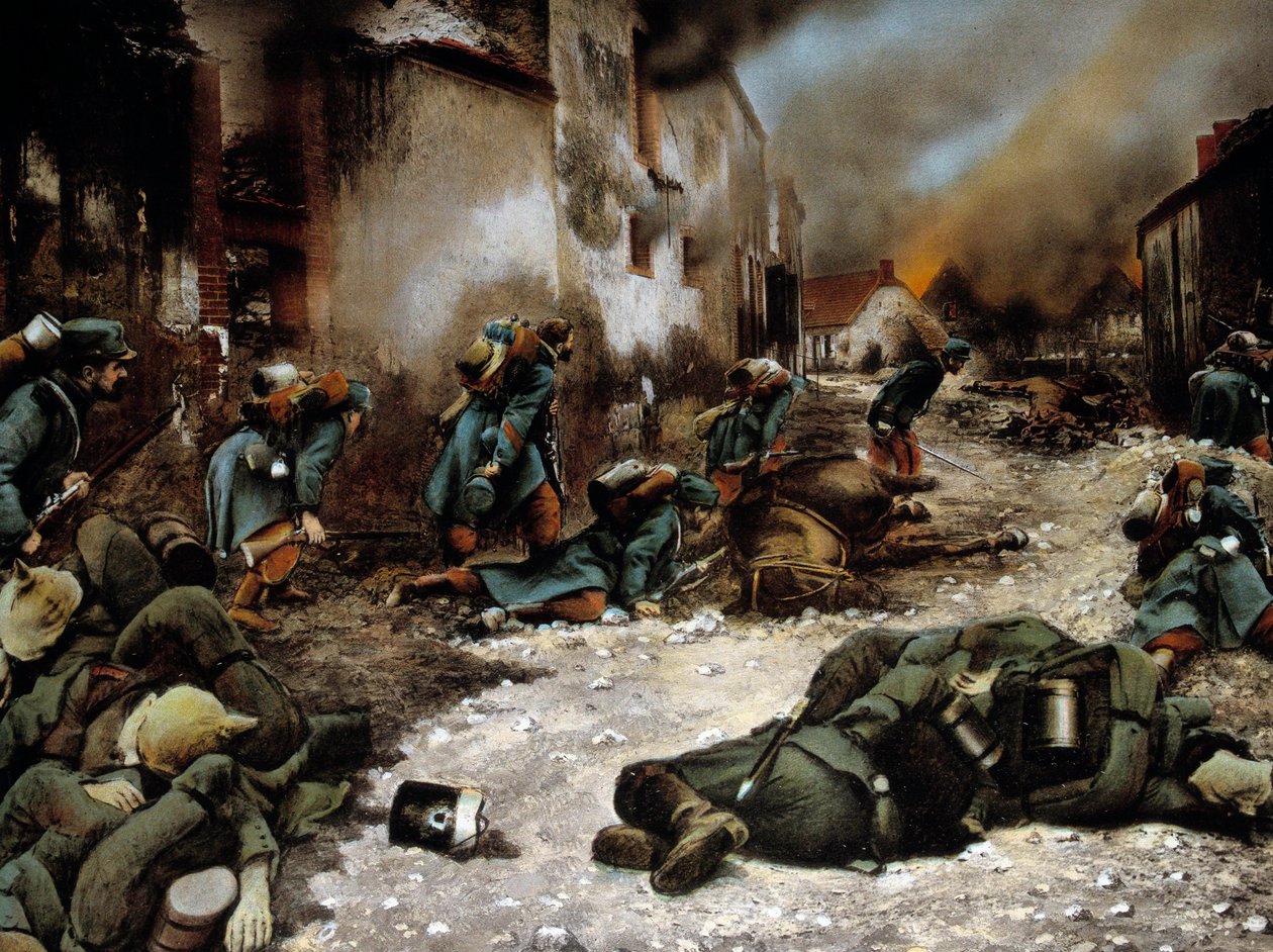 První světová válka (1914-1918): “” Bitva v Chatillon sur Morin (Chatillon-sur-Marne) v září 1914”” Anonymní obraz od Anonymous Anonymous