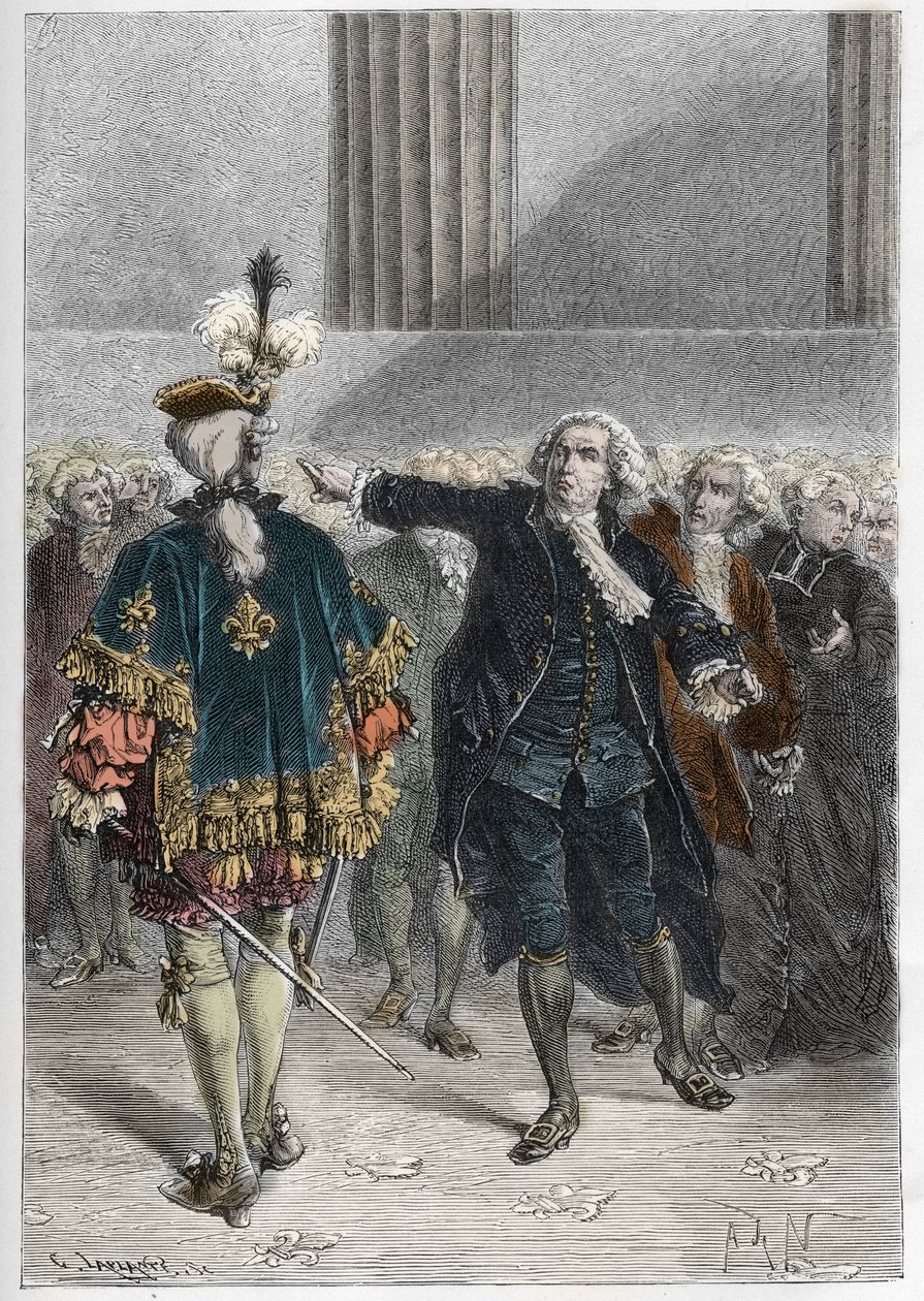 Francouzská revoluce - zasedání generálních stavů 23.6.1789: Honore Gabriel (Honore-Gabriel) Riqueti, hrabě z Mirabeau (1749-1791) na adresu Henriho Evrarda (Henri-Evrard), markýze z Dreux Breze (Dreux-Breze) (1762-1829) - Generální stavy ve Versailles od Anonymous Anonymous