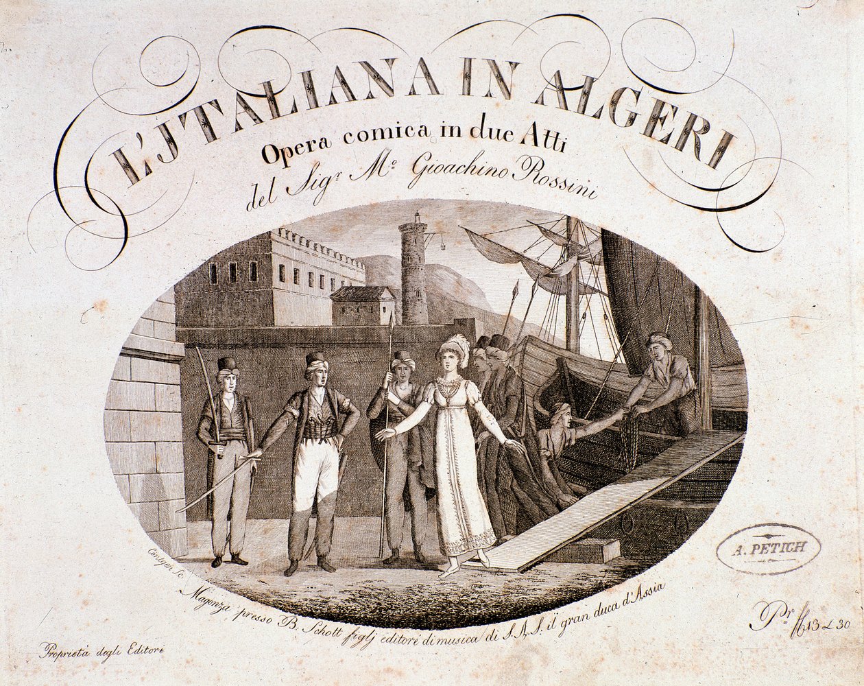 Frontispis Italské dívky v Alžíru, opera Gioachino Rossini od Anonymous Anonymous