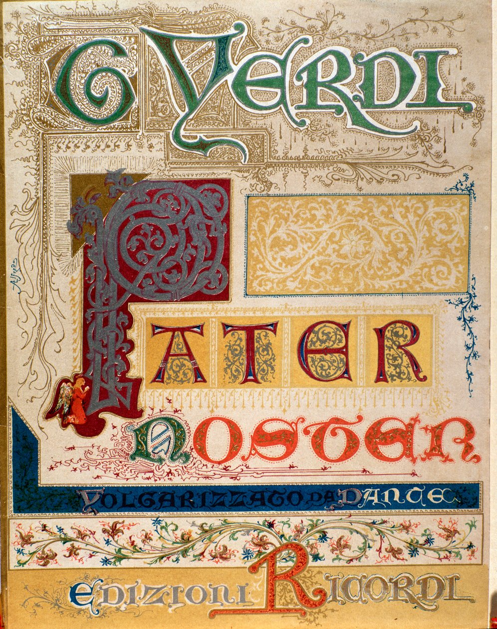 Frontispis partitury Pater noster od Giuseppe Verdiho od Anonymous Anonymous